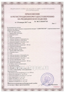 Регистрационное удостоверение (приложение)