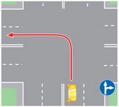 Поворот налево на перекрестке, на котором такой поворот запрещен.